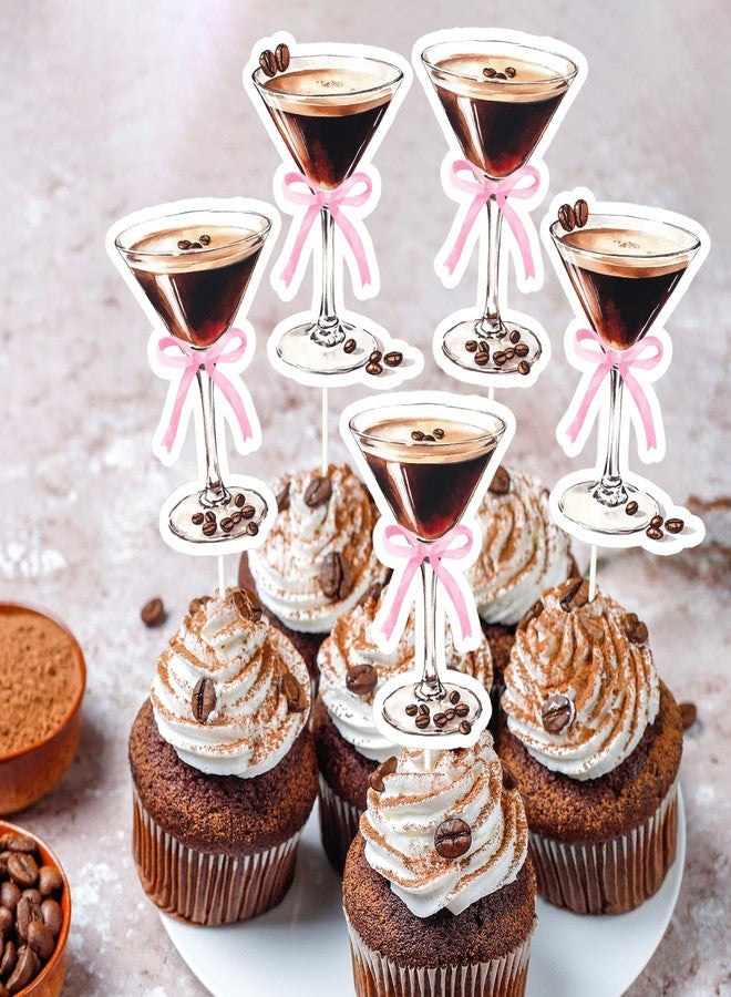 Blisstock 36Pcs A Tiny Bit Older Martini Theme Cupcake Topper Espresso Martini Birthday Decorations Love is Brewing Bridal Shower Decor for Women Espresso Martini Bachelorette Party Birthday Party Supplies - Image 3