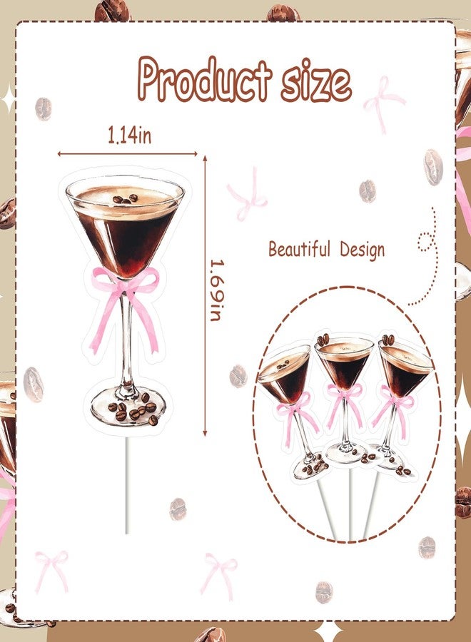 Blisstock 36Pcs A Tiny Bit Older Martini Theme Cupcake Topper Espresso Martini Birthday Decorations Love is Brewing Bridal Shower Decor for Women Espresso Martini Bachelorette Party Birthday Party Supplies - Image 5