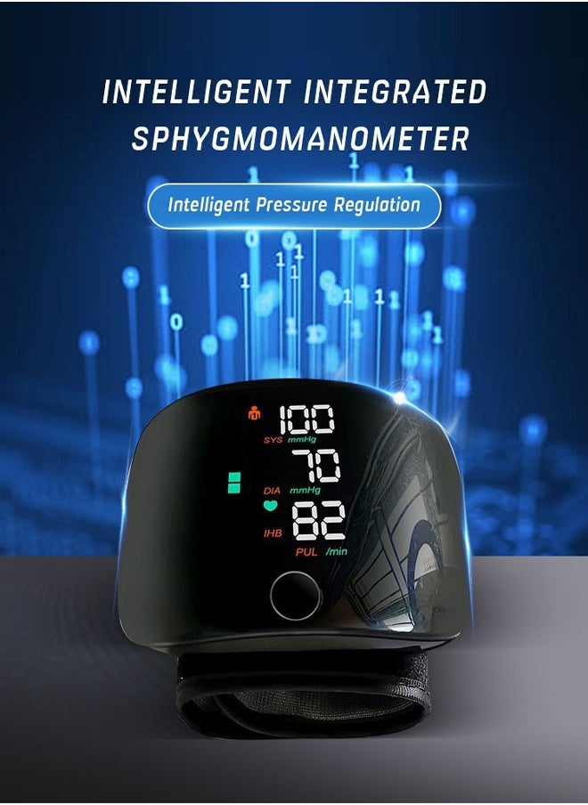 Blood Pressure Monitor Dual Users x99 Readings Automatic Upper Arm Wrist Blood Pressure Machine with Voice and LCD Digital Display for Home Use