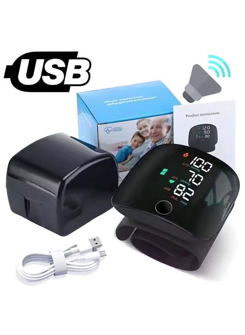 Blood Pressure Monitor Dual Users x99 Readings Automatic Upper Arm Wrist Blood Pressure Machine with Voice and LCD Digital Display for Home Use