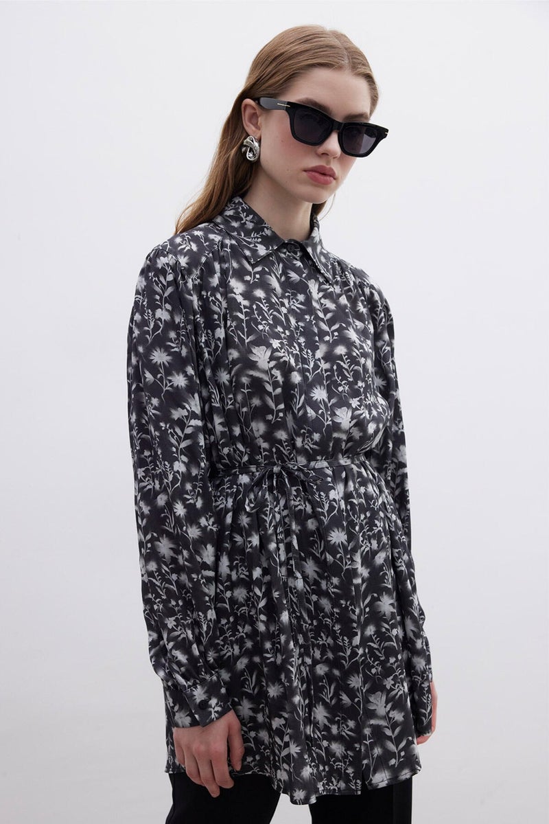 Manuka Viscose Retro Style Shirt Flower  - Image 1