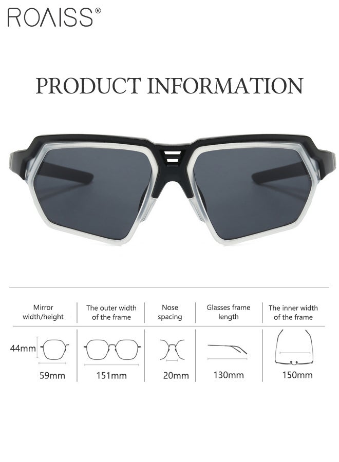 roaiss Outdoor Sports Sunglasses for Men Women, UV400 Protection Cycling Glasses, Fashionable Mountaineering Goggles for Baseball, Running, Fishing Golf, Black - Image 3