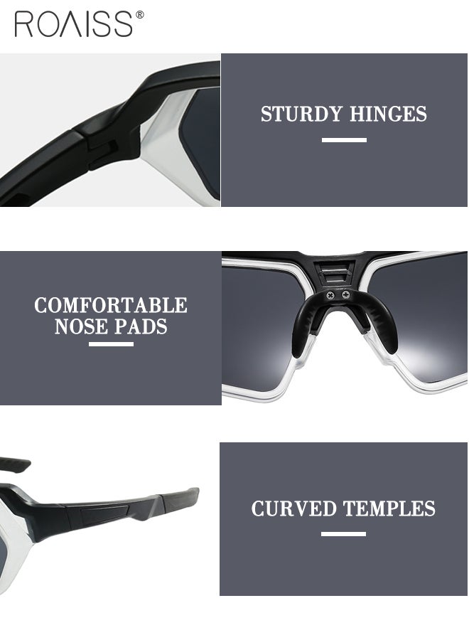 roaiss Outdoor Sports Sunglasses for Men Women, UV400 Protection Cycling Glasses, Fashionable Mountaineering Goggles for Baseball, Running, Fishing Golf, Black - Image 5