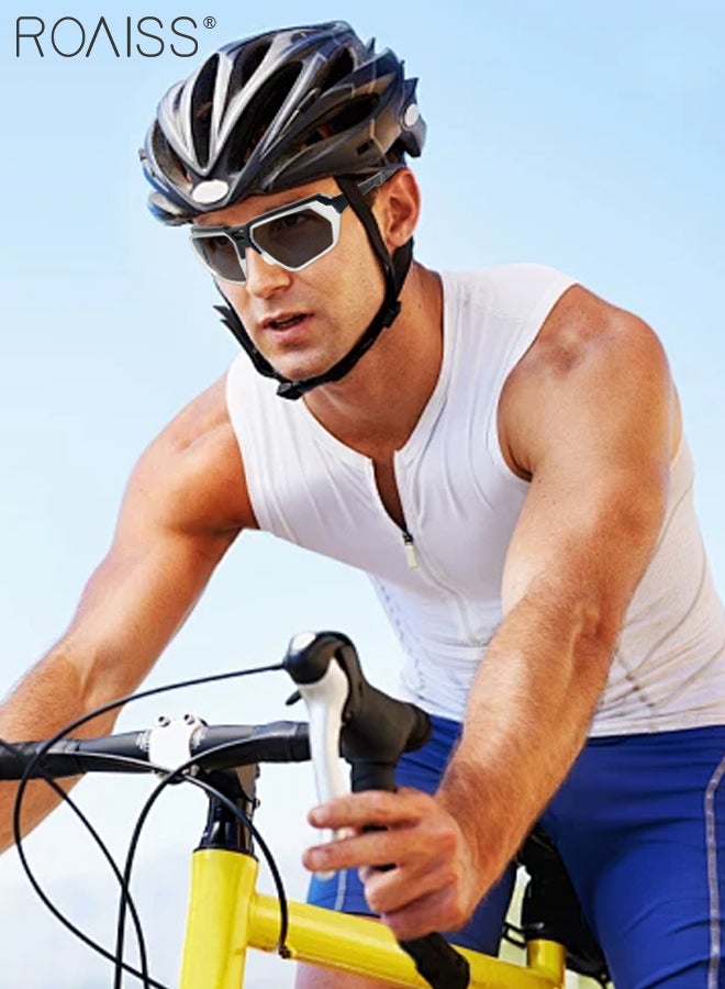 roaiss Outdoor Sports Sunglasses for Men Women, UV400 Protection Cycling Glasses, Fashionable Mountaineering Goggles for Baseball, Running, Fishing Golf, Black - Image 2