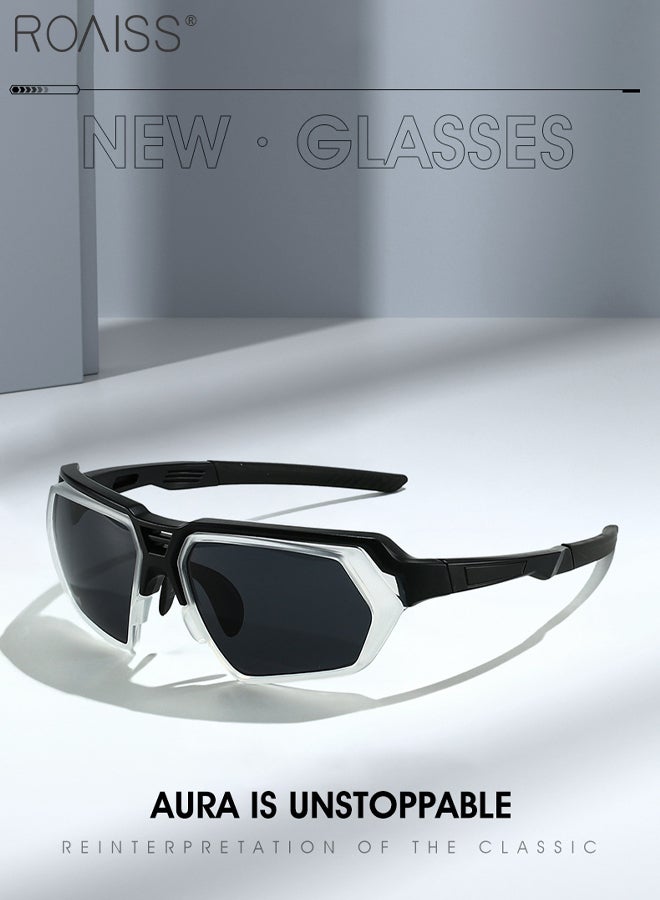 roaiss Outdoor Sports Sunglasses for Men Women, UV400 Protection Cycling Glasses, Fashionable Mountaineering Goggles for Baseball, Running, Fishing Golf, Black - Image 4