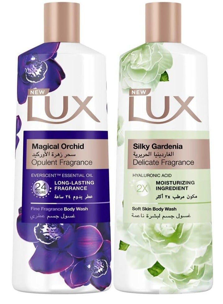 لوكس عبوة من لوكس سائل استحمام زهور الغاردينيا 500 مل وعبوة من  لوكس غسول الجسم سحر الجمال 500 ملل - Image 1