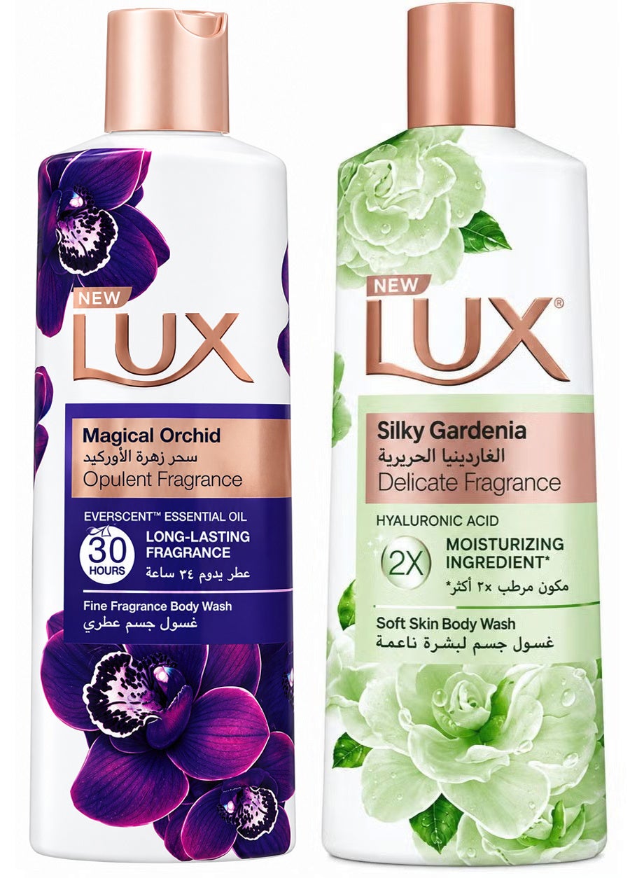 Lux Mixed Set Of 2 Lux Perfumed Body Wash Magical Orchid And Lux Moisturising Body Wash Silk Gardenia