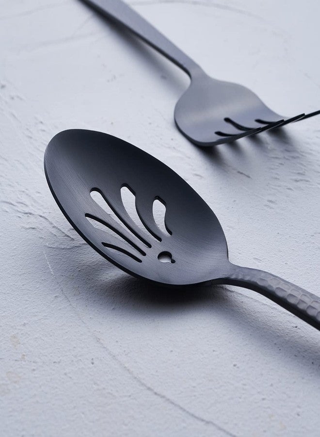 FULLYWARE 5 Piece Matte Black Large Serving Utensil Set, Stainless Steel Stewardess Serving Set - Image 5