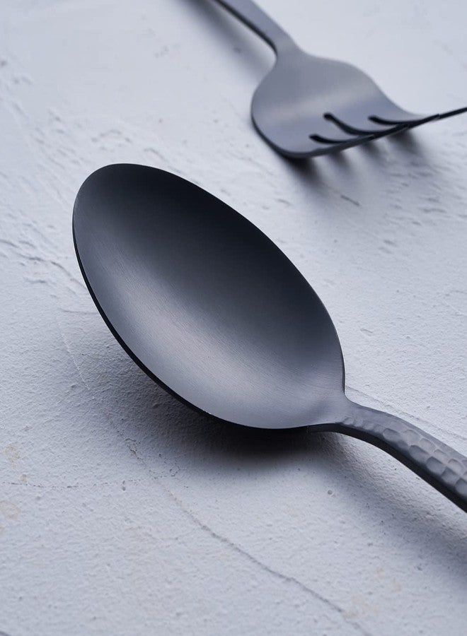 FULLYWARE 5 Piece Matte Black Large Serving Utensil Set, Stainless Steel Stewardess Serving Set - Image 4
