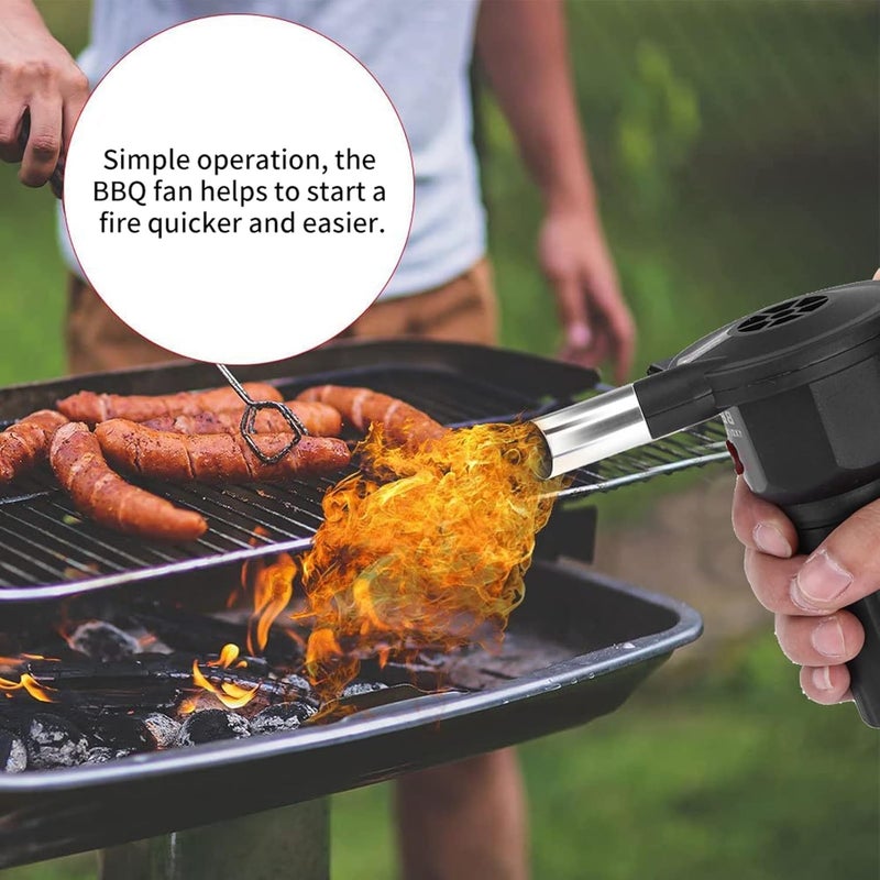 Sunisfa Electric BBQ Fan, Portable Battery Powered Blower for Outdoor Camping Picnic Charcoal Grill Barbecue with Simple and Reduced Dust Sparkle, Great for BBQ and Picnic - Image 5