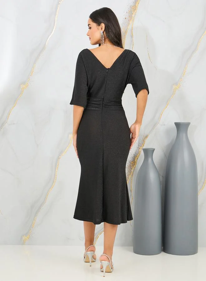 Styli V-Neck Knit Dress