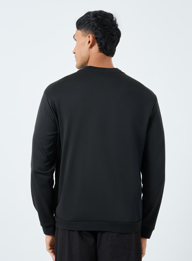 Take Two Men Black Text Print Bomber Jacket - Image 5