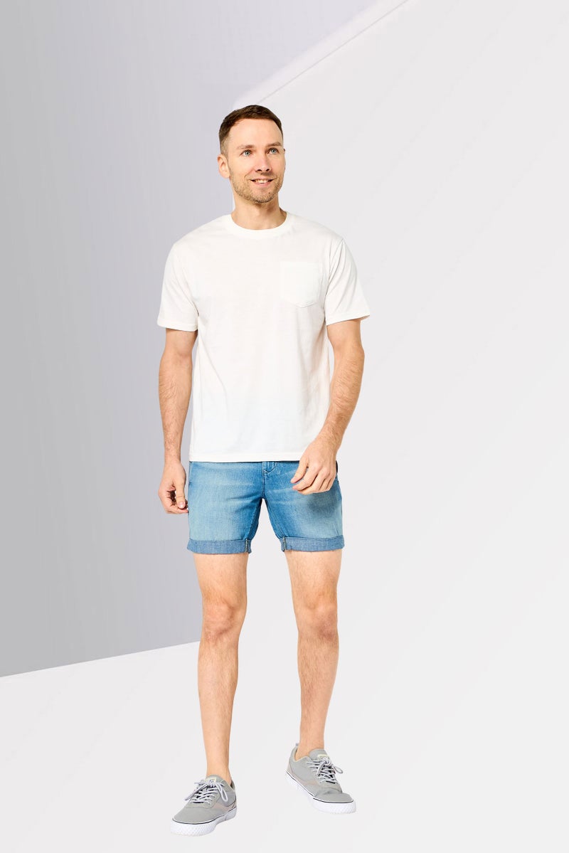 G-Star RAW شورتات جينز مغسولة للرجال، أزرق فاتح - Image 2