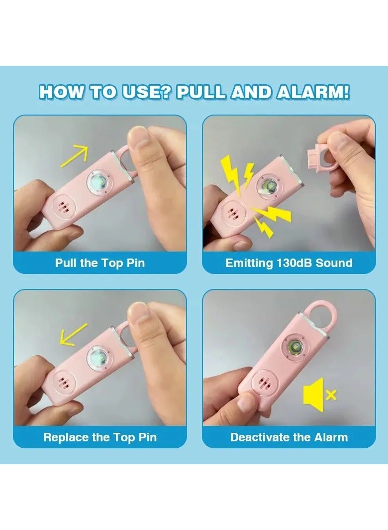 Personal Safety Siren for Women - 130dB Alarm, Strobe Light, Key Chain, 3 Pop Colors, AF2004 Anti-Robbery Device  - Image 3