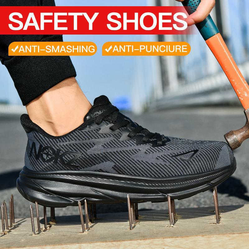 New Labor Protection Shoes Men'S And Women'S Flying-Woven Breathable Lightweight Steel Toe Anti-Smashing And Anti-Piercing Site Protection Safety Shoes - Image 3