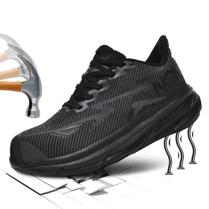 New Labor Protection Shoes Men'S And Women'S Flying-Woven Breathable Lightweight Steel Toe Anti-Smashing And Anti-Piercing Site Protection Safety Shoes - Image 1