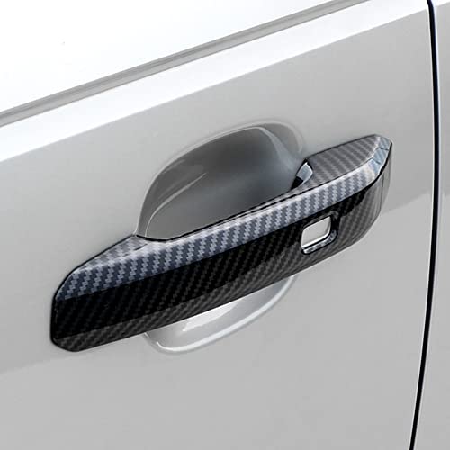Dreamseek 4Pcs Door Handle Decoration Cover Compatible with Audi Q5 SQ5 2018-2023, A4 A5 2017-2023 Allroad Sportback Cabriolet Carbon Fiber Style with Smart Keyhole - Image 4