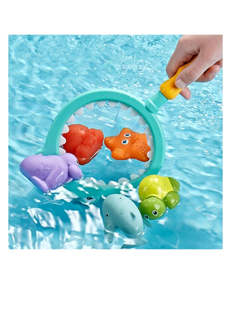ECVV 7Pcs Baby Bath Toys Toddler Bathtub Toys Water Spraying Floating Animals Shark Fishing Water Beach Toys Swimming Pool Toys for Babies Kids - Image 2