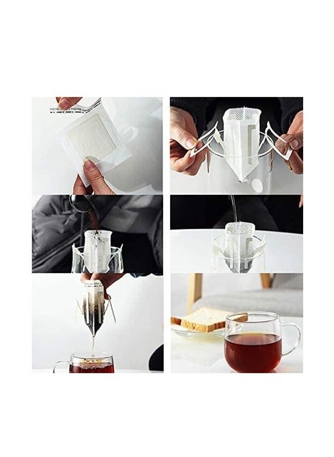 Muyixin - 50-Piece Portable Coffee Filter Paper Bag Hanging Ear Drip Coffee Bag Single Serve Disposable Drip Coffee Filter Bag Perfect for Travel Camping Home Office - Image 1