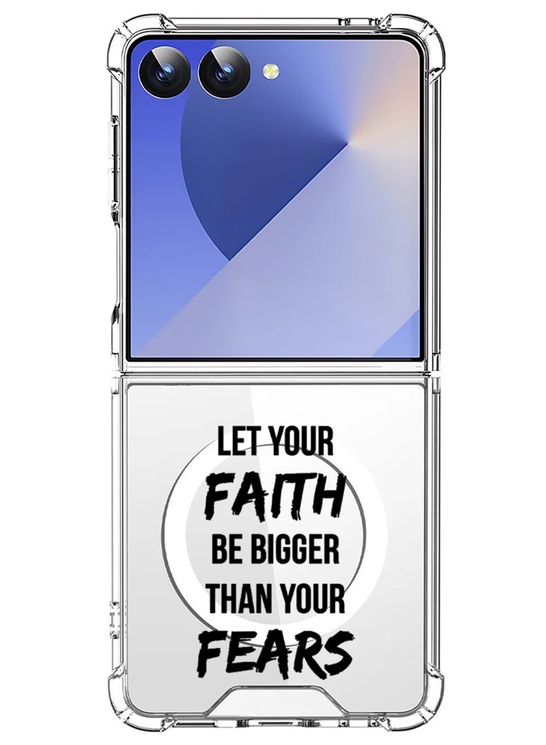 Theodor Magnetic Case for Samsung Galaxy Z Flip 7 Compatible with MagSafe Wireless Charging, Shockproof Phone Bumper Cover let-your-faith - Image 1