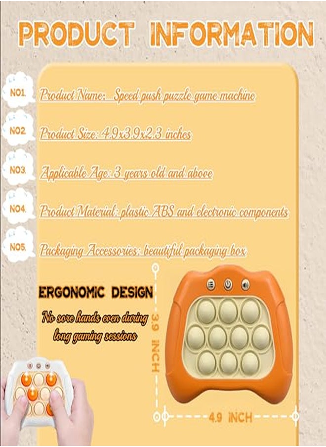2 Pc New Speed Push Handheld Game Machine-Fidget Console,Quick Push Light Up Pop Game for Adults and Kids