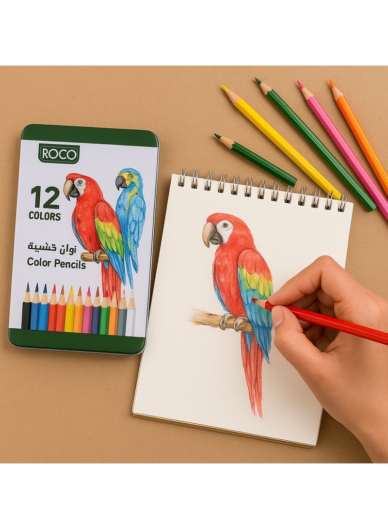 ROCO 12 Color Pencils Set – Non-Toxic, Vibrant Colors for Drawing, Sketching, Coloring, Art Supplies, School & Office Use - Image 5