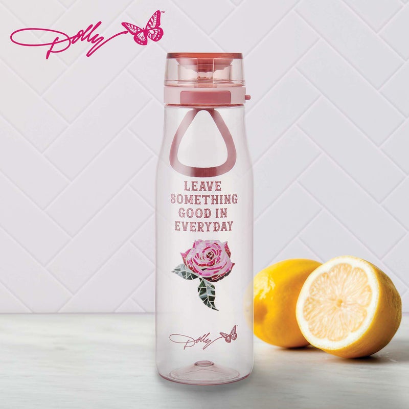 Dolly Parton Water Bottle  Made From Durable Tritan  Leakproof One Touch Flip Lid And Handle For Easy Carrying  24 Ounce  Pink Rose - Image 4
