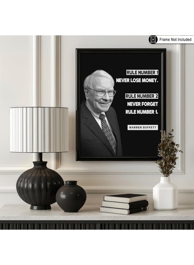 Poster Master Never Lose Money Poster - Warren Buffett Print - Motivational Art - Positive Quotes Art - Gift for Men & Women - Funny Inspiring Decor for Living Room or Office - 8x10 UNFRAMED Wall Art - Image 3