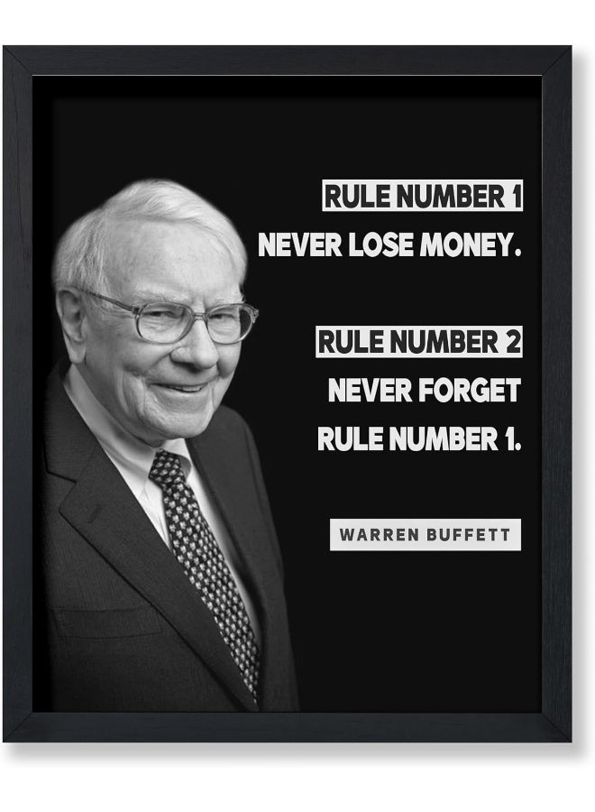 Poster Master Never Lose Money Poster - Warren Buffett Print - Motivational Art - Positive Quotes Art - Gift for Men & Women - Funny Inspiring Decor for Living Room or Office - 8x10 UNFRAMED Wall Art - Image 1