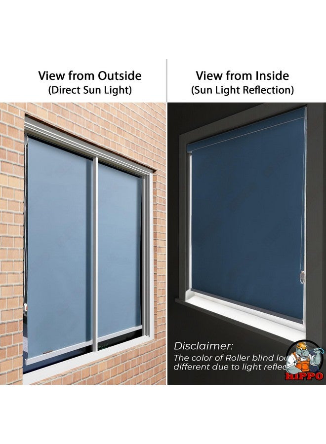 HIPPO 100% Blackout Roller Blinds for Windows UV Protection, Waterproof, Room Darkening, Corded Roll Up and Down Blinds for Home & Office Customizable (3FTX7FT, Blue-Grey) - Image 5