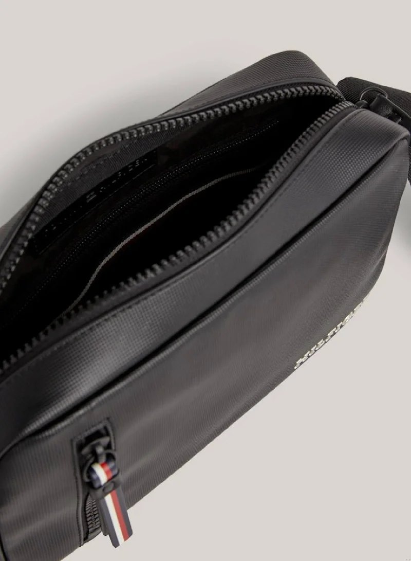 TOMMY HILFIGER Men's Th Reporter Bag - Faux Leather, Black