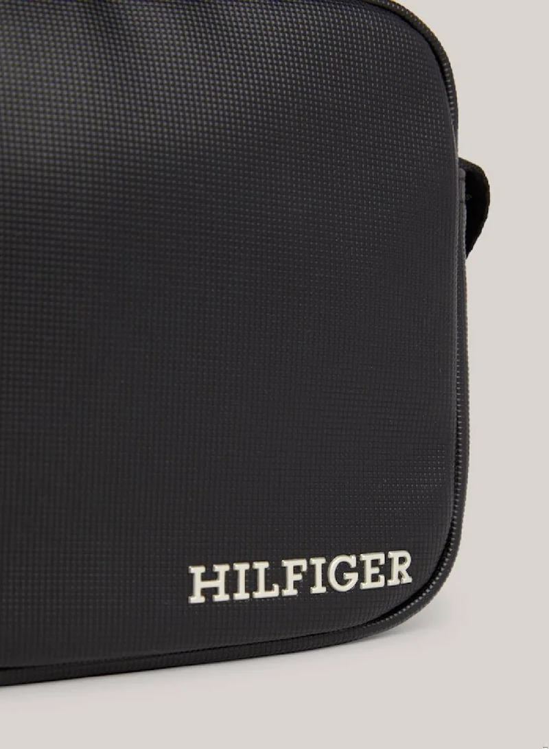 TOMMY HILFIGER Men's Th Reporter Bag - Faux Leather, Black