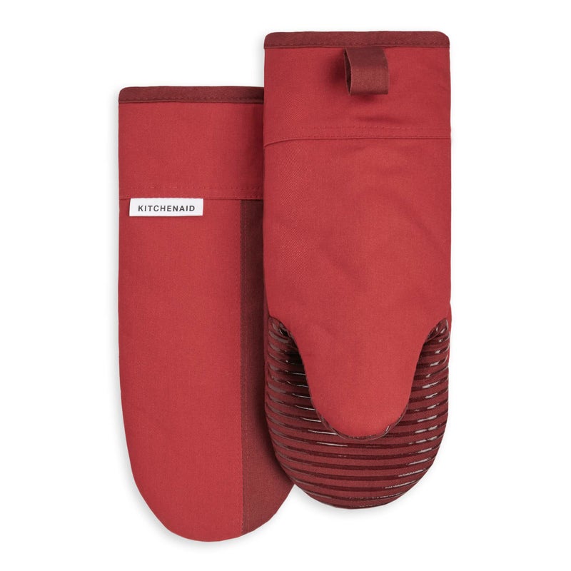 KitchenAid Beacon TwoTone NonSlip Oven Mitt Set Passion RedBordeaux 575x13 2 Piece