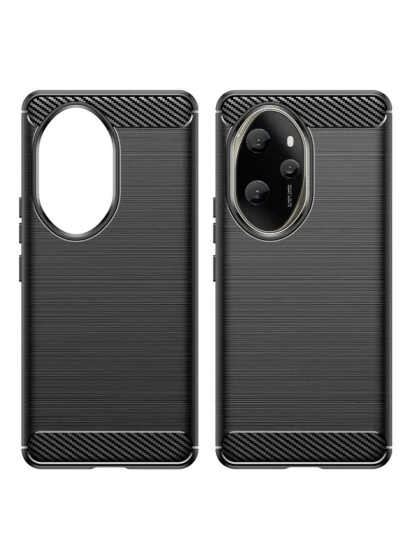 Cover Honor 100 Pro 5G  , - Protection Brushed Carbon Fiber Cover Shockproof - Anti-Scratch Case Slip-Resistant - Black  - Image 5
