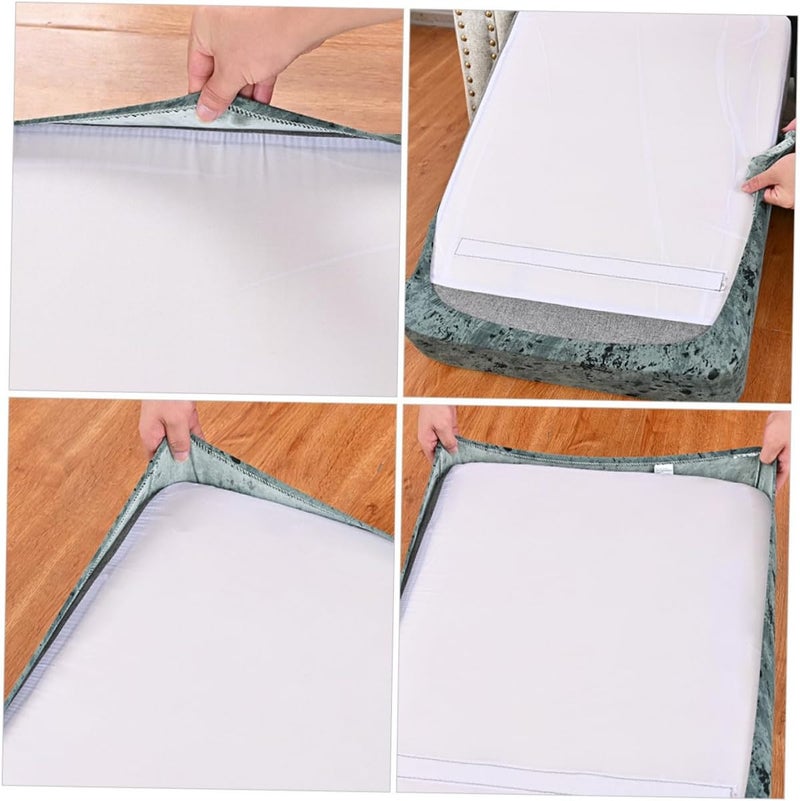 Furniture Protector Cover Sofa Cushion Slipcover Elastic Stretch Full Seat Cover Black Grey for Single Sofa Living Room Home Cushion Protector - Image 3