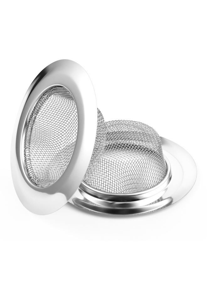 Lunyi 2 PCS Stainless Steel Sink Strainer 4.5" Diameter Mesh Metal Drain Strainer Fine Mesh Kitchen Sink Strainer Hair Basket Drain - Fits Most Kitchen Sink Bathroom Bathtub Shower Drains - Image 1