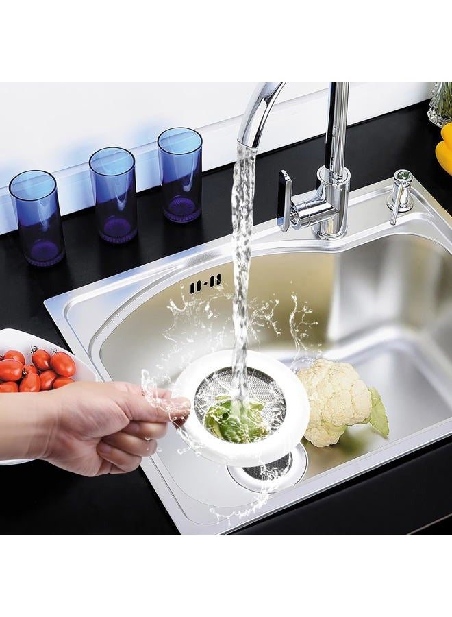 Lunyi 2 PCS Stainless Steel Sink Strainer 4.5" Diameter Mesh Metal Drain Strainer Fine Mesh Kitchen Sink Strainer Hair Basket Drain - Fits Most Kitchen Sink Bathroom Bathtub Shower Drains - Image 2