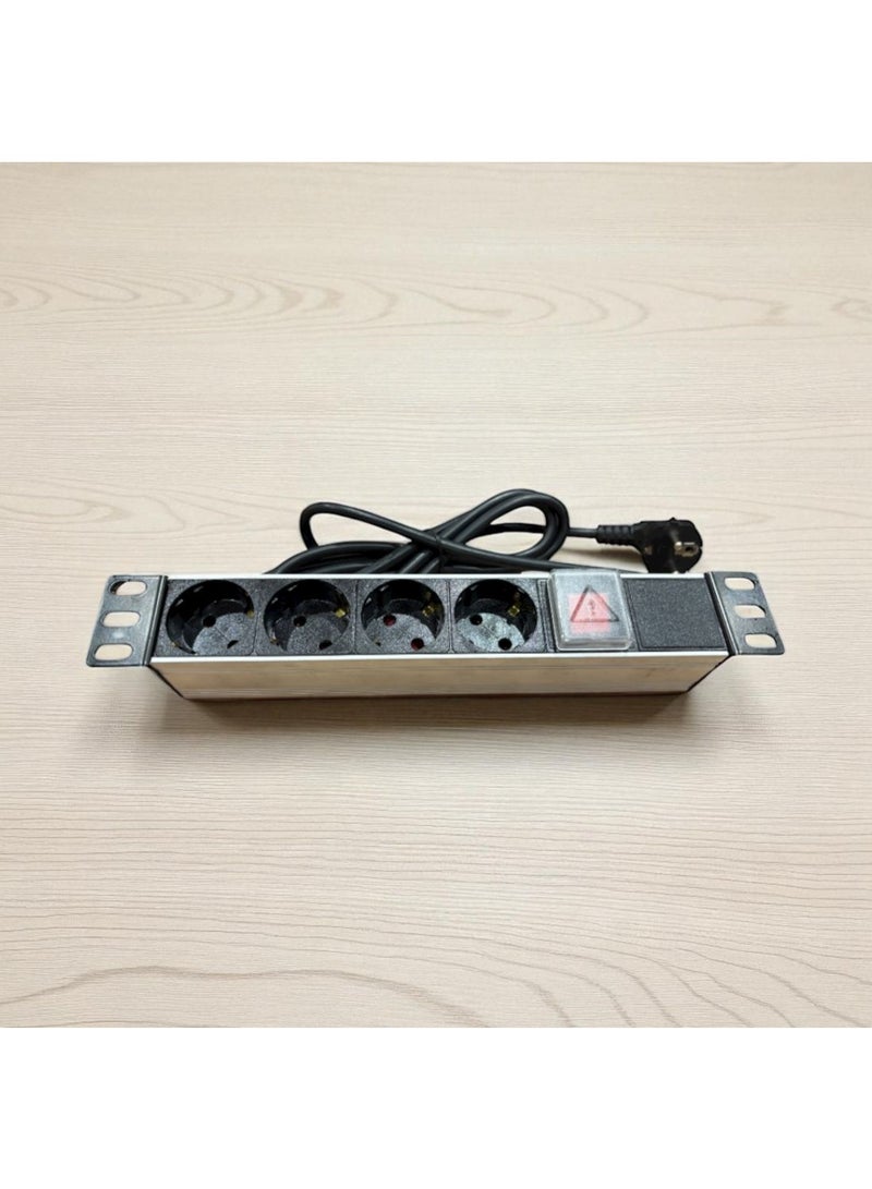 Metal Power Strip with 4 Electrical Outlets, Power Switch, Heat Protection - Image 4