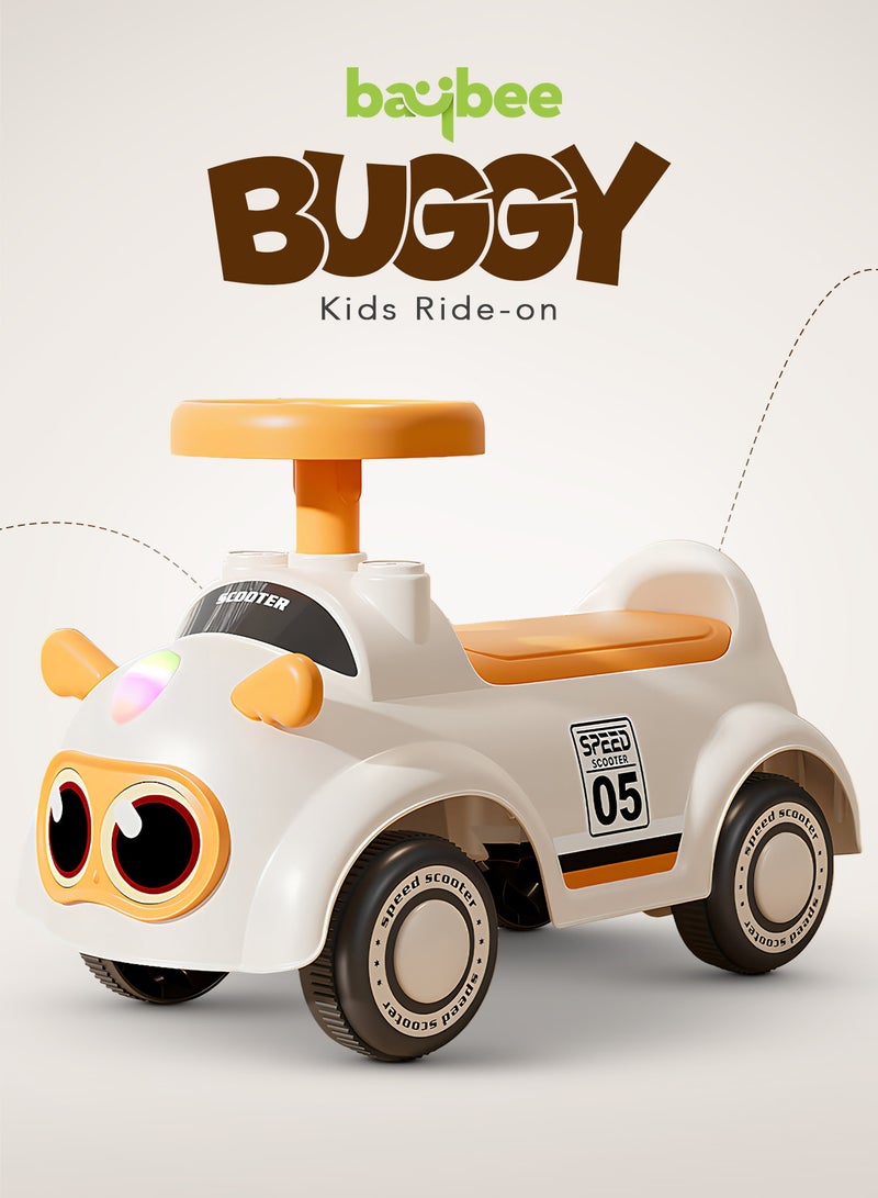 بيبي سيارة دفع للأطفال، سيارة دفع للأطفال الصغار مزودة بأضواء وموسيقى ومساحة تخزين | سيارة دفع للأطفال | سيارة دفع للأطفال الصغار من سنة إلى ثلاث سنوات، لون برتقالي - Image 2