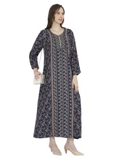 HANA & SARA UNIQUE THREAD EMBROIDERY WITH SMALL STONE WORK LONG VISCOSE ARABIC KAFTAN FARASHA DRESS  - Image 1