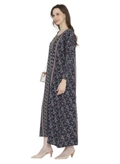 HANA & SARA UNIQUE THREAD EMBROIDERY WITH SMALL STONE WORK LONG VISCOSE ARABIC KAFTAN FARASHA DRESS  - Image 5