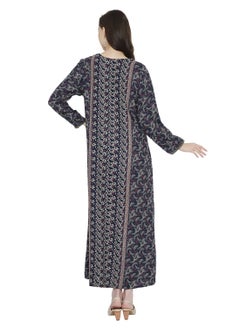 HANA & SARA UNIQUE THREAD EMBROIDERY WITH SMALL STONE WORK LONG VISCOSE ARABIC KAFTAN FARASHA DRESS  - Image 2