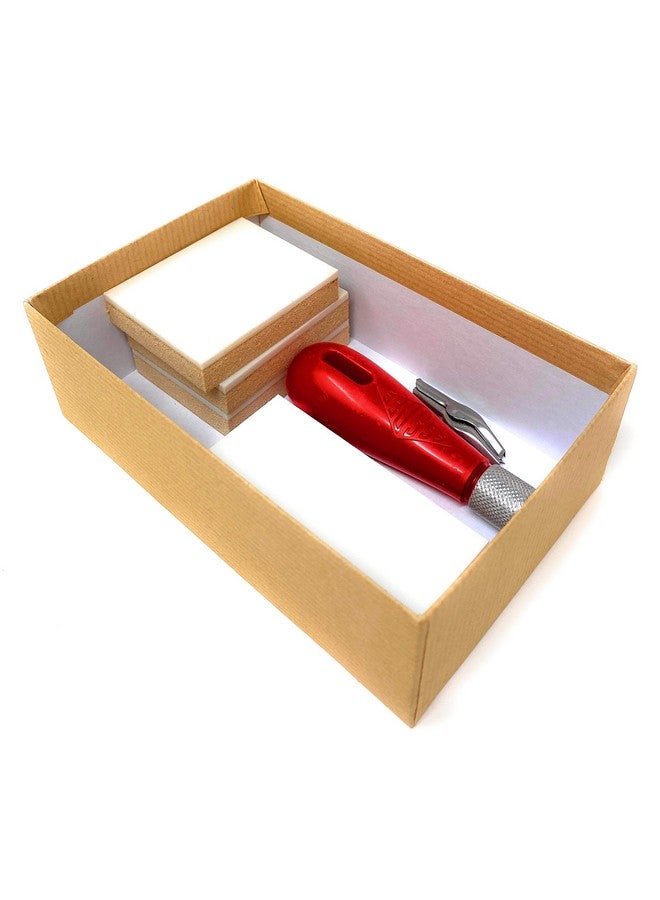 Essdee Block Printing Stamp Making Kit || Includes 2 Lino Cutters, Lino Handle, 5 Wood Mounted Blocks, Ink Pad and Leaflet Including Stamp Design || Used in Art, Craft and Carving Stamps || Made from UK - Image 3