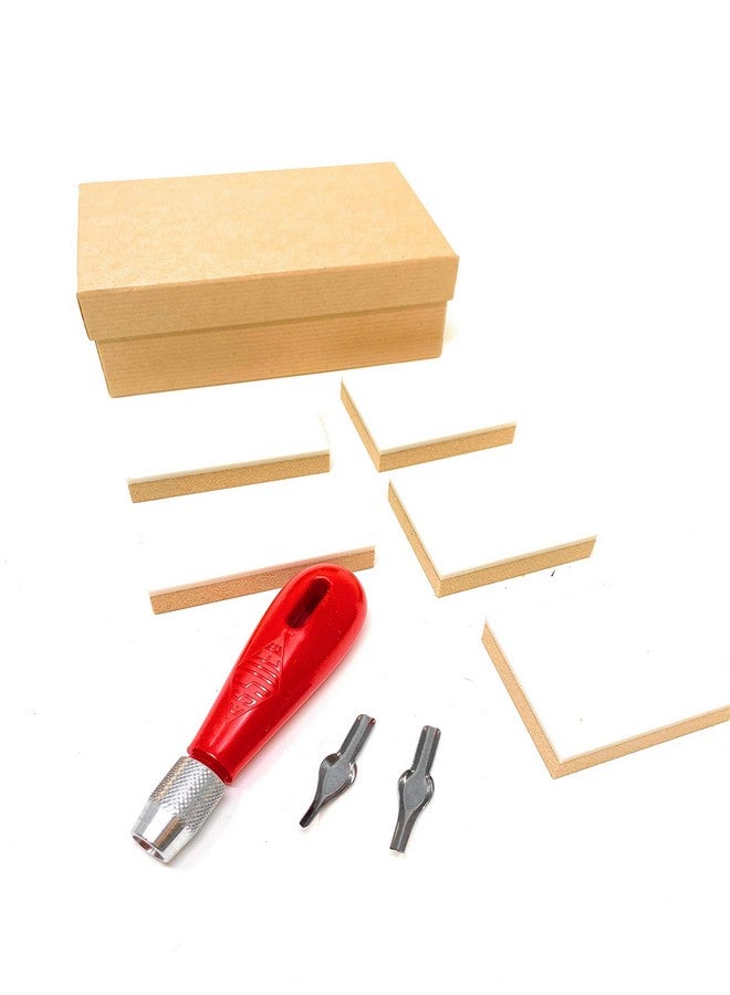 Essdee Block Printing Stamp Making Kit || Includes 2 Lino Cutters, Lino Handle, 5 Wood Mounted Blocks, Ink Pad and Leaflet Including Stamp Design || Used in Art, Craft and Carving Stamps || Made from UK - Image 2