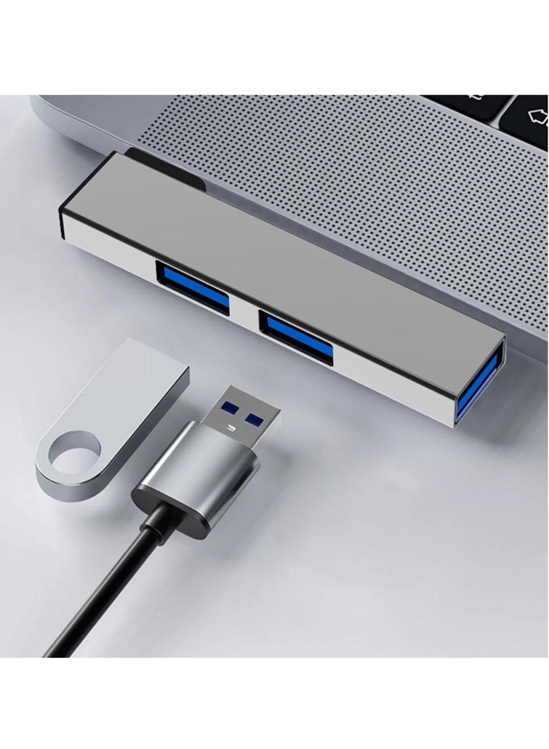 AROAQ 3 In 1 USB Hub, Compact And Portable Extension Hub Port, Durable High Speed USB Splitter Hub, Fast Heat Dissipation USB Extender For Work, Travel, School, Office, (Grey Type C To 3 USB) - Image 3