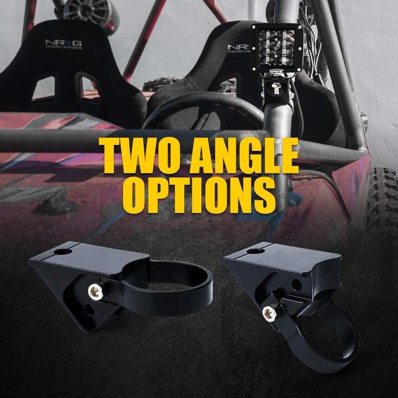 Xprite 1.75 Inch Roll Bar Mounting Brackets, Universal Adjustable LED Light Bar Brackets, Roll Cage & Bull Clip Holder for UTV ATV Can Am Maverick X3 Polaris RZR XP Side by Side and More Models - Image 2