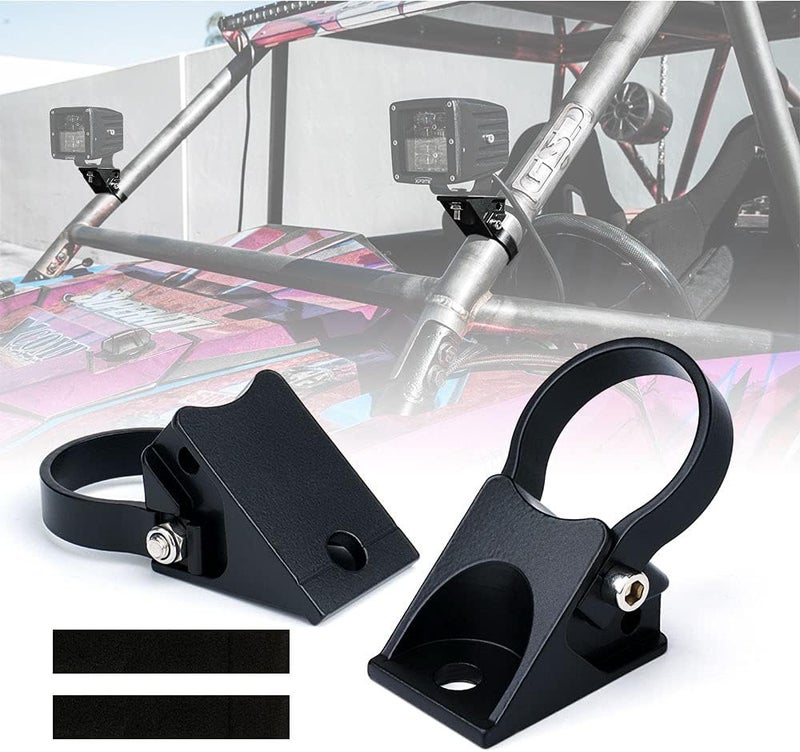 Xprite 1.75 Inch Roll Bar Mounting Brackets, Universal Adjustable LED Light Bar Brackets, Roll Cage & Bull Clip Holder for UTV ATV Can Am Maverick X3 Polaris RZR XP Side by Side and More Models - Image 1