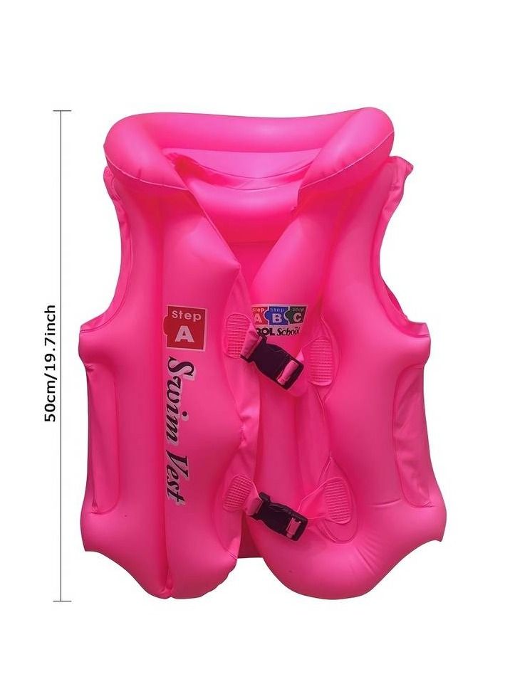 Toy Box Inflatable Swim Vest Life Jacket With Safety Fasteners For Kids 3 Years And Above