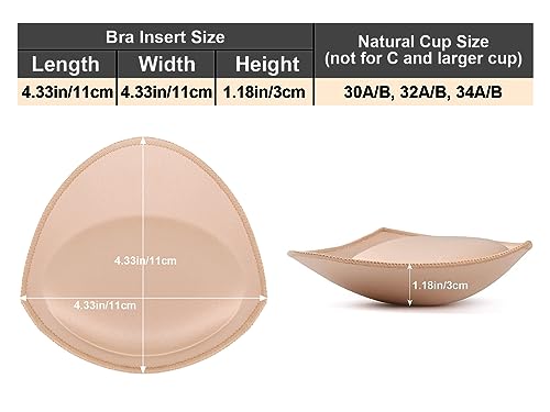 RELLECIGA Women's Push Up Bra Inserts Breast Enhancer Cups Removable Sport Bra Cups Inserts Nude - Image 4