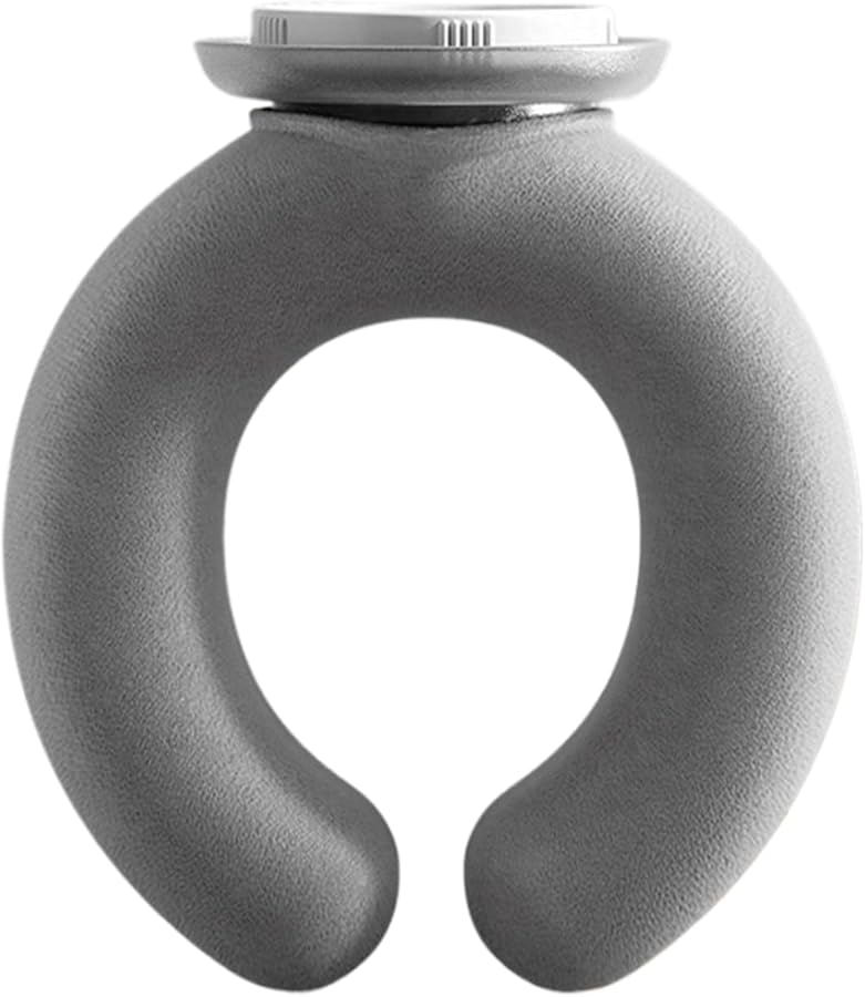 Gray U Shape Hot Water Bottle Leak Proof Warm Pillow Soft Plush Cover Relieves Neck Shoulder Pain - Image 1